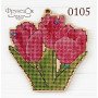 Cross stitch kit on wooden base FruzelOk 0105 Tulips
