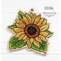 Cross stitch kit on wooden base FruzelOk 0106 Sunflower