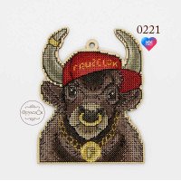 Cross stitch kit on wooden base FruzelOk 0221 Bull
