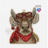 Cross stitch kit on wooden base FruzelOk 0222 Cow