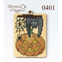 Cross stitch kit on wooden base FruzelOk 0401 Pumpkin