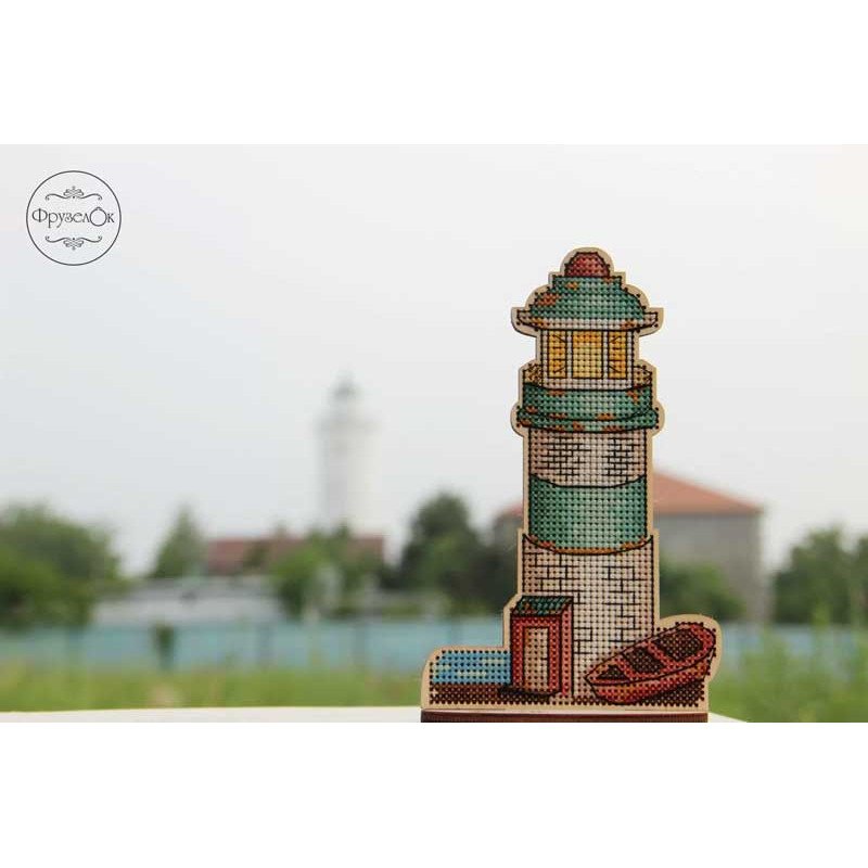 Cross stitch kit on wooden base FruzelOk 1507 Lighthouse