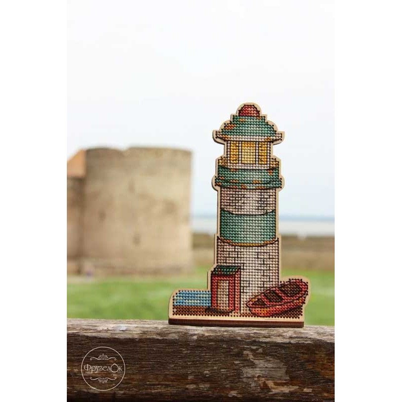 Cross stitch kit on wooden base FruzelOk 1507 Lighthouse