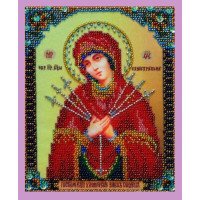 Beadwork Set Pictures Beaded Р-159 Miniature Icon of Our Lady of Seven Arrows (out of production)