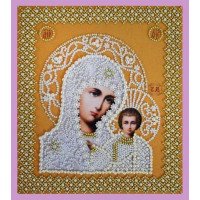 Beadwork Set Pictures Beaded Р-206 Kazan Icon of the Mother of God. Wedding couple (gold)