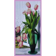 Набір вишивки бісером Картини Бісером Р-242 Тюльпани на вікні