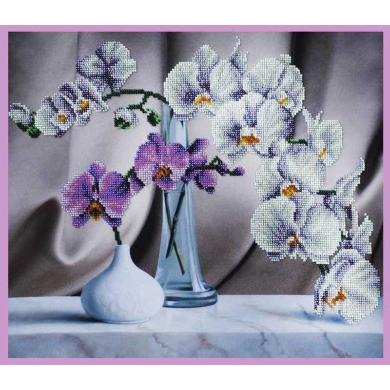 Набір вишивки бісером Картини Бісером Р-243 Натюрморт з орхідеями