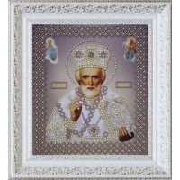 Набор вышивки бисером Картины Бисером Р-269 Икона св. Николая Чудотворца (серебро)
