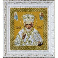 Набор вышивки бисером Картины Бисером Р-270 Икона св. Николая Чудотворца (золото)