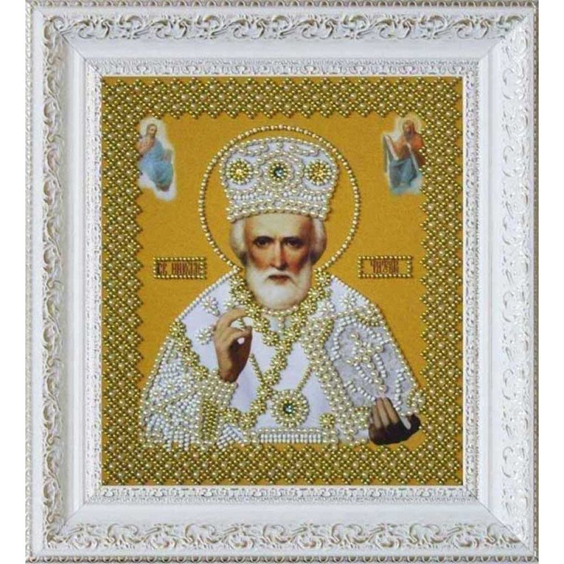 Набір вишивки бісером Картини Бісером Р-270 Ікона св. Миколи Чудотворця (золото)