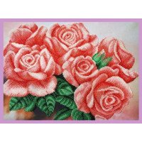 Beadwork Set Pictures Beaded Р-293 Pink roses (out of production)