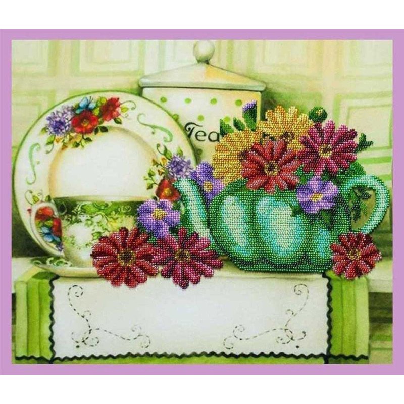 Набір вишивки бісером Картини Бісером Р-333 Квітковий чай
