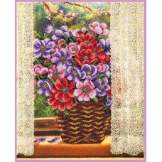 Набір вишивки бісером Картини Бісером Р-341 Квіти біля вікна (знято з виробництва)