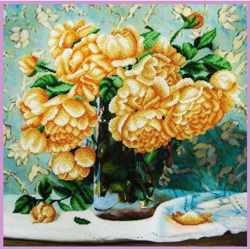 Набір вишивки бісером Картини Бісером Р-349 Натюрморт з трояндами