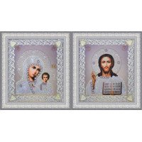 Набор вышивки бисером Картины Бисером Р-366 Набор венчальных икон (серебро)