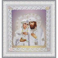 Набір вишивки бісером Картини Бісером Р-376 Святі Петро і Февронія (ажур) срібло (знято з виробництва)