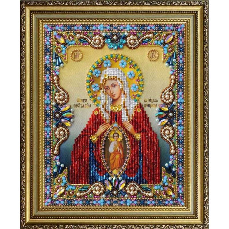 Набір вишивки бісером Картини Бісером Р-401 Ікона Божої Матері Помічниця в пологах