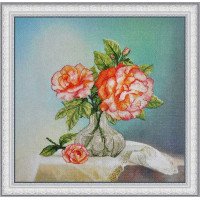 Kit embroidery cross on canvas with printed background OLanTА VF-002 Roses