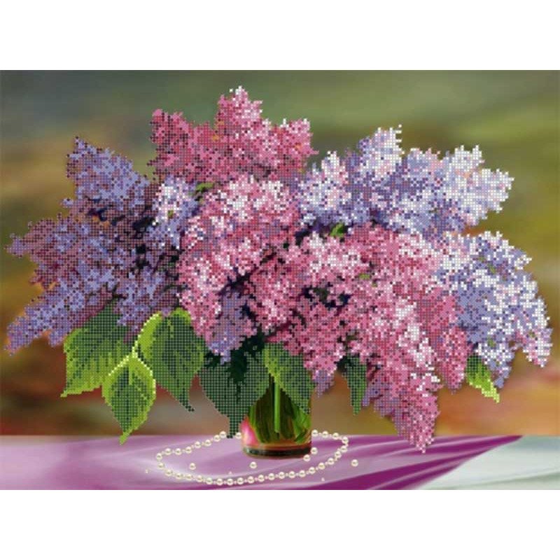 Beadwork Pattern Pictures Beaded S-182 Lilac Bouquet