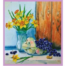 Beadwork Pattern Pictures Beaded S-221 Still life with daffodils