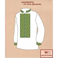 Blank for men's embroidered shirt Kvitucha Krayna SCH-098z Courage is green