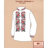 Blank for men's embroidered shirt Kvitucha Krayna SCH-099-2 Fragile roses 2