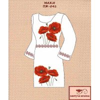 Blank embroidered dress Kvitucha Krayna PZH-041 Poppies