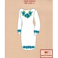 Заготовка плаття вишиванки Квітуча Країна ПЖ-058-1 Сині маки