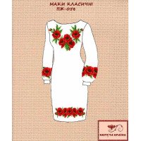 Blank embroidered dress Kvitucha Krayna PZH-058 Classic poppies