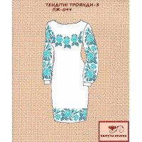 Blank embroidered dress Kvitucha Krayna PZH-099-3 Fragile roses 3
