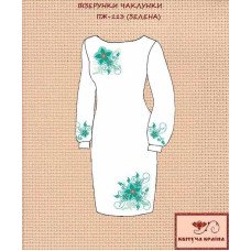 Blank embroidered dress Kvitucha Krayna PZH-113z Witch patterns green