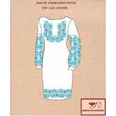 Заготовка плаття вишиванки Квітуча Країна ПЖ-120c Магія ранкової роси синя