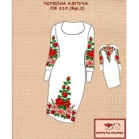 Blank embroidered dress Kvitucha Krayna PZH-213-2 Red blooming 2