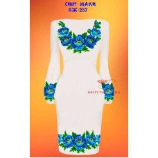 Blank embroidered dress Kvitucha Krayna PZH-257 Blue poppies