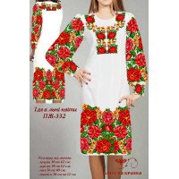 Blank embroidered dress Kvitucha Krayna PZH-332 Perfect flowers