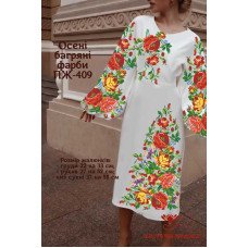 Blank embroidered dress Kvitucha Krayna PZH-409 Autumn crimson paints