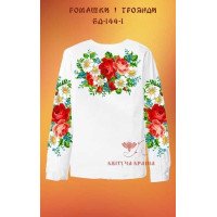 Blank embroidered shirt for girl BD-144-1 Daisies and roses