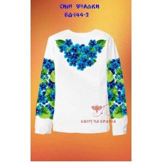 Blank embroidered shirt for girl BD-144-2 Blue violets