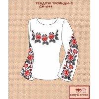 Blank embroidered shirt for women  SZH-099-2 Fragile roses 2