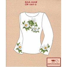 Blank embroidered shirt for women  SZH-165-2 White lily