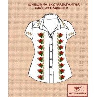 Blank embroidered shirt for women sleeveless SZHbr-001-2 Extravagant dog rose 2
