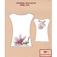 Заготовка вышиванки женской без рукавов СЖбр-056 Розовая магнолия