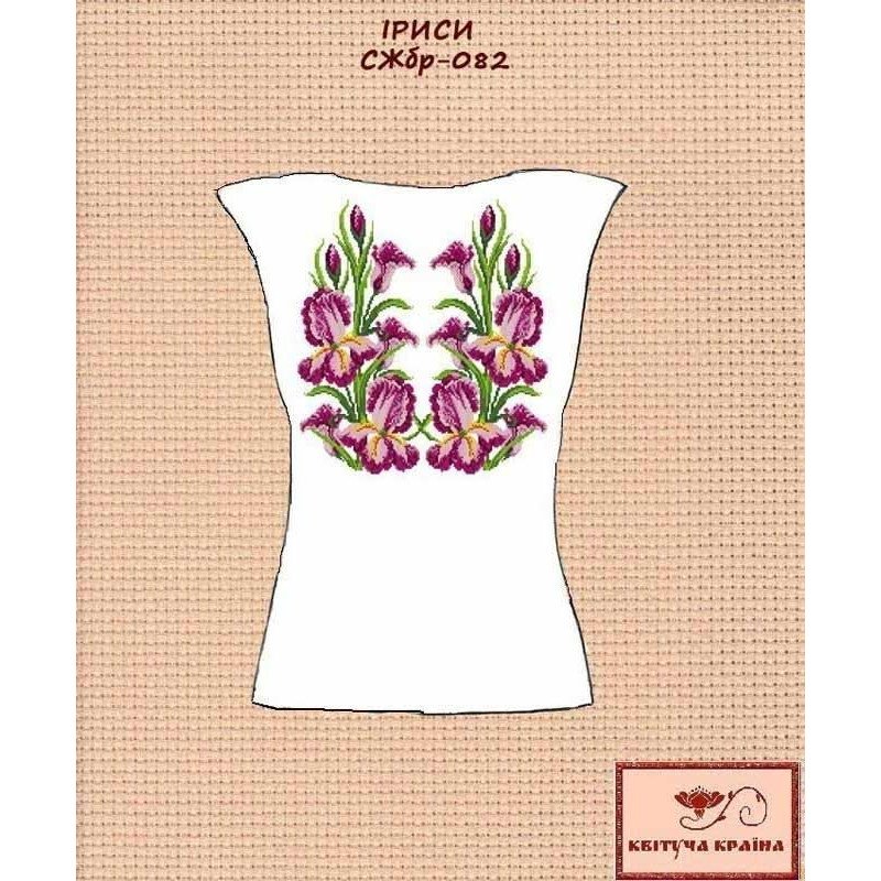 Blank embroidered shirt for women sleeveless SZHbr-082 Irises