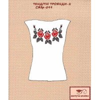 Заготовка вышиванки женской без рукавов СЖбр-099-2 Хрупкие розы 2