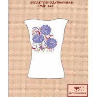 Заготовка вышиванки женской без рукавов СЖбр-125 Фиолетовые одуванчики