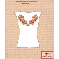 Blank embroidered shirt for women sleeveless SZHbr-135-1 Kalinonka red