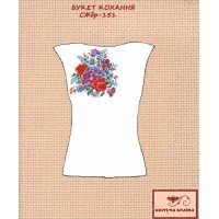 Заготовка вышиванки женской без рукавов СЖбр-151 Букет любви