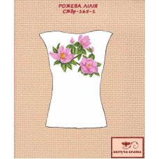 Заготовка вышиванки женской без рукавов СЖбр-165-1 Розовая лилия