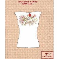 Blank embroidered shirt for women sleeveless SZHbr-166 Magnolia in bloom