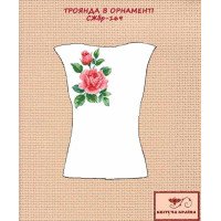 Заготовка вышиванки женской без рукавов СЖбр-169 Розы в орнаменте